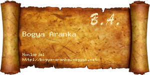 Bogya Aranka névjegykártya